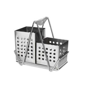 Suport pentru tacamuri si ustensile cu 2 compartimente din otel - Ustensile Gatit Bucatarie - Mercaton Store