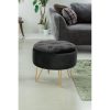 Taburet, rotund, cu spatiu depozitare, catifea, negru, max 80 kg, 38x33 cm, Caro, Akord - Scaune pentru Casa - Mercaton Store