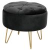 Taburet, rotund, cu spatiu depozitare, catifea, negru, max 80 kg, 38x33 cm, Caro, Akord - Scaune pentru Casa - Mercaton Store
