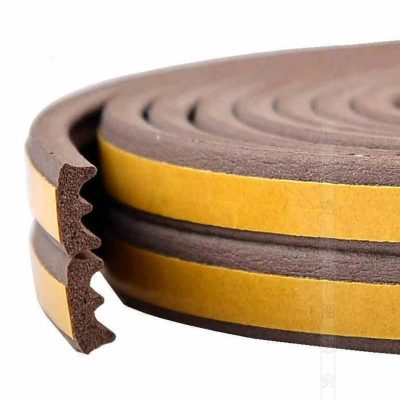 Banda autoadeziva pentru etansarea usilor si ferestrelor, Profil E, 9mm x 4mm, Rezistenta UV, Cauciuc EPDM, 6 m, Maro - Alte Accesorii Casa - Mercaton Store