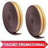 Set 2 buc, Banda autoadeziva pentru etansarea usilor si ferestrelor, Profil E, 9mm x 4mm, Rezistenta UV, Cauciuc EPDM, 6 m, Maro - Pachete Promotionale - Mercaton Store