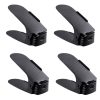 Set 4 buc, Suport antiderapant si ajustabil pentru depozitare o pereche de incaltaminte, PP, 6x25.5x11/17 cm, Negru - Organizatoare Imbracaminte si Incaltaminte - Mercaton Store