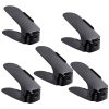 Set 5 buc, Suport antiderapant si ajustabil pentru depozitare o pereche de incaltaminte, PP, 6x25.5x11/17 cm, Negru - Organizatoare Imbracaminte si Incaltaminte - Mercaton Store