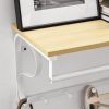 Cuier de perete cu raft, Artool, 7 carlige, metal, MDF, alb si stejar, 60x30x31.7 cm - Cuiere - Mercaton Store Cuier de perete cu raft, Artool, 7 carlige, metal, MDF, alb si stejar, 60x30x31.7 cm - Cuiere - Mercaton Store