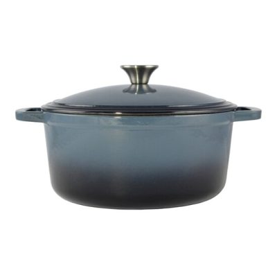 Oala de fonta emailata cu capac, maner din inox, albastra, 7 L, Perfect Home - Oale, Cratite si tigai - Mercaton Store Oala de fonta emailata cu capac, maner din inox, albastra, 7 L, Perfect Home - Oale, Cratite si tigai - Mercaton Store