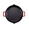 Placa gratar, fonta emailata, rotunda, cu manere si cioc, rosu, 34x4 cm, Perfect Home - Accesorii pentru Gratare - Mercaton Store