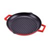 Placa gratar, fonta emailata, rotunda, cu manere si cioc, rosu, 34x4 cm, Perfect Home - Accesorii pentru Gratare - Mercaton Store