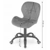 Scaun de birou, Mercaton, Noto, catifea, gri si negru, 53.5x57.5x74-86 cm - Scaune pentru Birou - Mercaton Store