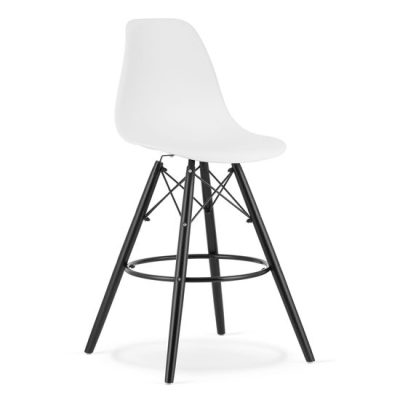 Scaun de bucatarie/bar, Mercaton, Lamal, PP, lemn, alb si negru, 54x55x107.5 cm - Scaune pentru Casa - Mercaton Store