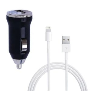 Incarcator pentru priza auto 1 x USB 1A si cablu de date si incarcare USB – Lightning, 2A, 1m, Fast Charging - Pachete Promotionale - Mercaton Store