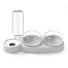 Bol Ortopedic 3 in 1 petru hranirea animalelor de companie, Antiderapant, Reumplere automata a apei, Inclinare 15 grade, Rotire 360 Grade, Gri - Castroane si Adapatoare Animale - Mercaton Store