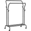 Suport mobil cu roti pentru haine, Mercaton, cu raft incaltaminte, otel, negru, max 100 kg, 103.5x52.5x155 cm - Organizatoare Imbracaminte si Incaltaminte - Mercaton Store