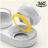 Bol Ortopedic 3 in 1 petru hranirea animalelor de companie, Antiderapant, Reumplere automata a apei, Inclinare 15 grade, Rotire 360 Grade, Gri - Castroane si Adapatoare Animale - Mercaton Store