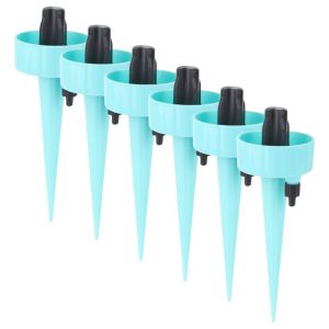 Set 6 buc Picuratoare cu valva pentru irigare, Debit de apa reglabil, pentru plante de interior, PP, 16.5 cm - Mufe si conectori irigare - Mercaton Store