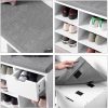 Banca depozitare incaltaminte, pantofar pentru hol, Vasagle, pal, 10 rafturi, 1 sertar, alb, 104x30x48 cm - Dulapuri si rafturi pantofi - Mercaton Store