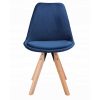 Scaun bucatarie/living, Jumi, Saida, catifea, lemn, albastru si natur, 49x52x83 cm - Scaune pentru Casa - Mercaton Store