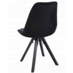 Set 4 scaune bucatarie/living,  Jumi, saida, catifea, lemn, negru, 49x52x83 cm - Scaune pentru Casa - Mercaton Store