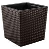 Ghiveci Decorativ Mercaton pentru Flori, Material PP, Rezistent UV, Imitatie Ratan, 22.5x23 cm, Maro - Ghivece pentru flori - Mercaton Store