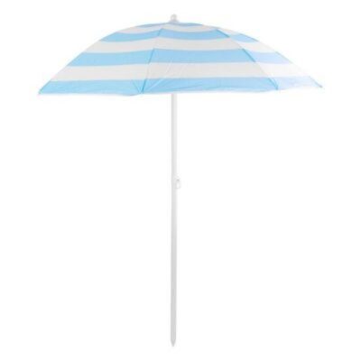Umbrela Mercaton pentru Plaja cu Cadru Metalic, Control Manual, Cu Inclinatie, Inaltime 20 cm, Ø180 cm, Albastru - Umbrele Gradina si Terasa - Mercaton Store