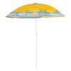 Umbrela Mercaton pentru Plaja cu Cadru Metalic, Control Manual, Cu Manivela, Inaltime 20 cm, Ø180 cm, Galben - Umbrele Gradina si Terasa - Mercaton Store