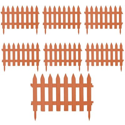 Set 7 buc, Garduri Decorative Mercaton din Plastic, Maro, Sistem Click, 3.2 m x 35 cm - Garduri de gradina - Mercaton Store