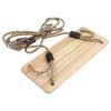 Leagan Mercaton cu Sfoara pentru Copii, Dreptunghiular, Lemn, Maro, Greutate Max 120 kg, 40x17x1.4 cm - Leagane si Balansoare - Mercaton Store