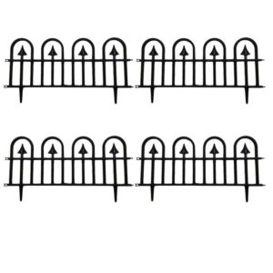 Set 4 buc, Garduri Decorative Mercaton din Plastic, Negru, 60×30.5 cm - Garduri de gradina - Mercaton Store