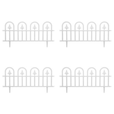 Set 4 buc, Garduri Decorative Mercaton din Plastic, Alb, 60×30.5 cm - Garduri de gradina - Mercaton Store