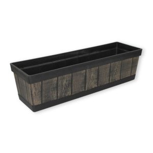 Jardiniera Meraton din Plastic PP, Aspect Lemn Natural, Rezistent UV, Maro, 46x15x17 cm - Ghivece pentru flori - Mercaton Store