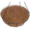 Ghiveci Metalic Mercaton pentru Flori, Captuseala din Fibra de Cocos, Lant pentru Agatare Inclus, 25 x 13 cm - Ghivece pentru flori - Mercaton Store