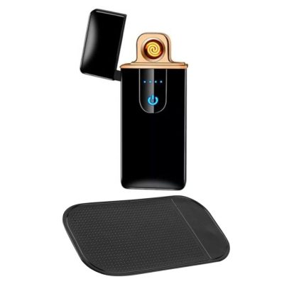Bricheta Electrica Antivant in Cutie, Incarcare USB, Senzor Digital,, Indicator LED si Suport din Silicon Cauciucat, Antiderapant si Lipicios, 78.5x28.5x9.5 mm, Negru - Pachete Promotionale - Mercaton Store