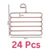 Set Mercaton, 24 Umerase Multifunctionale din Plastic cu 5 pozitii pentru Haine si Accesorii, Anti-derapante, 31 x 31 cm, Maro - Organizatoare Imbracaminte si Incaltaminte - Mercaton Store