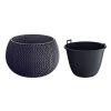 Ghiveci Rotund Mercaton pentru Flori, Material Rasina si PP, Rezistent UV, 24 x 16 cm, Gri Antracit - Ghivece pentru flori - Mercaton Store