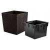 Ghiveci Decorativ Mercaton pentru Flori, Material PP, Rezistent UV, Imitatie Ratan, 22.5x23 cm, Maro - Ghivece pentru flori - Mercaton Store