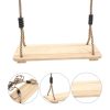 Leagan Mercaton cu Sfoara pentru Copii, Dreptunghiular, Lemn, Maro, Greutate Max 120 kg, 40x17x1.4 cm - Leagane si Balansoare - Mercaton Store