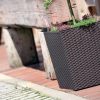 Ghiveci Decorativ Mercaton pentru Flori, Material PP, Rezistent UV, Imitatie Ratan, 22.5x23 cm, Maro - Ghivece pentru flori - Mercaton Store