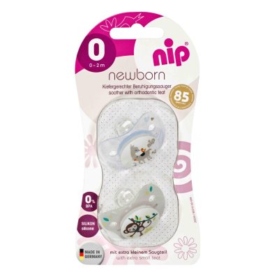 Set 2 suzete Newborn cu tetina din silicon moale