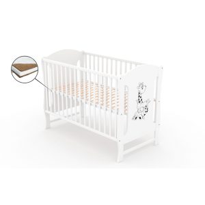 Patut fara sertar VESSANTI Zuza Alb + Saltea Cocos 8 cm