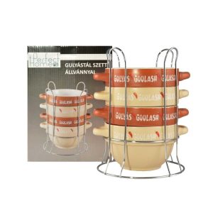 Set 4 boluri bucatarie pentru gulas cu suport
