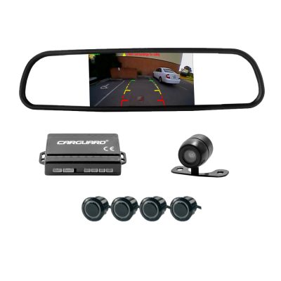 Set senzori de parcare cu camera video si ecran in oglinda retrovizoare