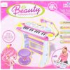 INSTRUMENT MUZICAL PIANINA ELECTRONICA MALPLAY CU SCAUN SI MICROFON 45 CM INALTIME ROZ