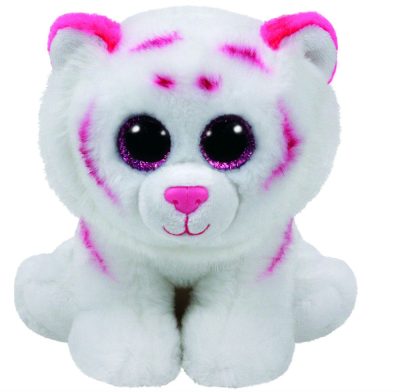PLUS TY 24CM BEANIE BABIES TABOR TIGRU ALB ROZ PLUS TY 24CM BEANIE BABIES TABOR TIGRU ALB ROZ