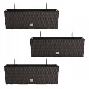 Set 3 jardiniere cu suport metalic