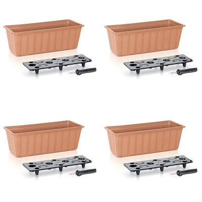 Set 4 jardiniere decorative cu sistem de irigare