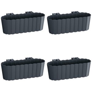 Set 4 jardiniere decorative cu suport de plastic