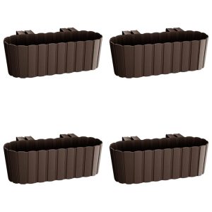 Set 4 jardiniere decorative cu suport de plastic