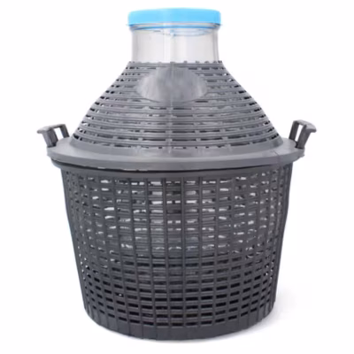 Damigeana din Sticla cu Capac si Cos de Protectie din Plastic