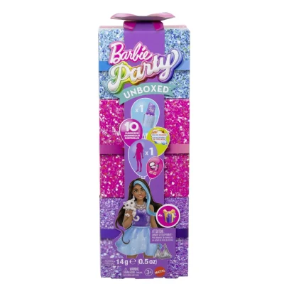 BARBIE SET PARTY UNBOXED REVEAL PAPUSA BARBIE VIOLET CU 10 ACCESORII SURPRIZA BARBIE SET PARTY UNBOXED REVEAL PAPUSA BARBIE VIOLET CU 10 ACCESORII SURPRIZA
