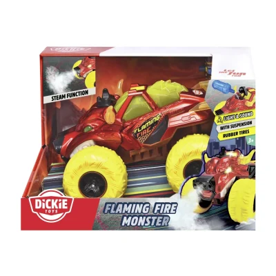 DICKIE MASINA DE TEREN FLAMING FIRE MONSTER CU LUMINI SUNETE SUSPENSII SI FUNCTIE ABUR 25CM DICKIE MASINA DE TEREN FLAMING FIRE MONSTER CU LUMINI SUNETE SUSPENSII SI FUNCTIE ABUR 25CM