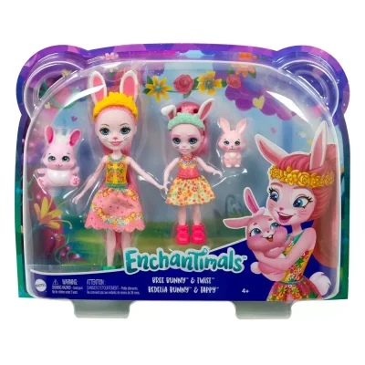 ENCHANTIMALS SET PAPUSI SURORI SI ANIMALUTELE LOR  BREE BUNNY SI TWIST SI BEDELIA BUNNY SI TAPPY